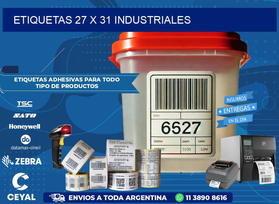 ETIQUETAS 27 x 31 INDUSTRIALES