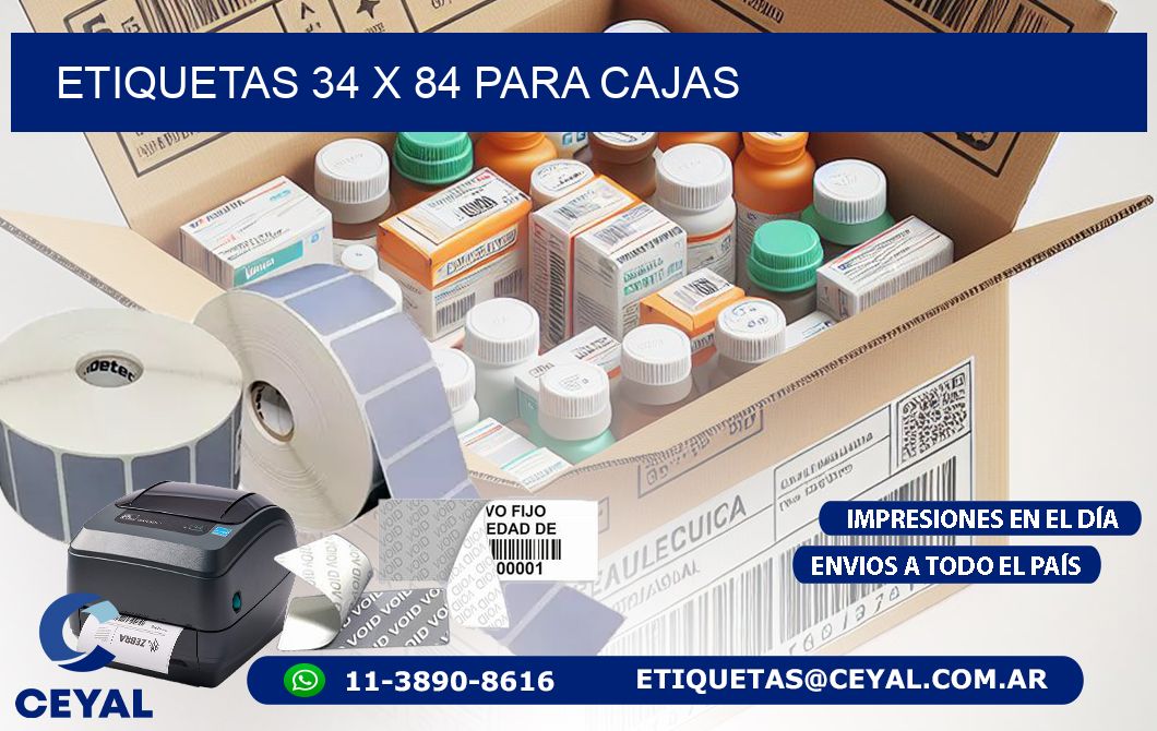 ETIQUETAS 34 x 84 PARA CAJAS