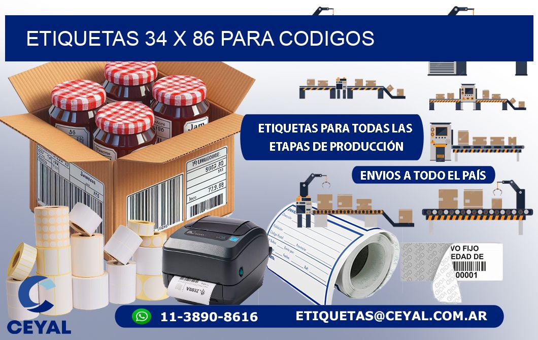 ETIQUETAS 34 x 86 PARA CODIGOS