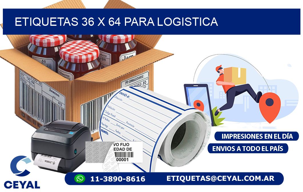 ETIQUETAS 36 x 64 PARA LOGISTICA