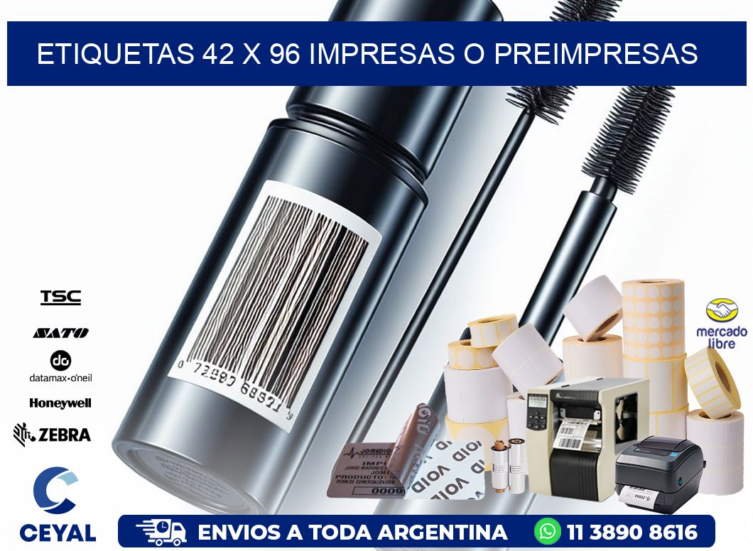 ETIQUETAS 42 x 96 IMPRESAS O PREIMPRESAS