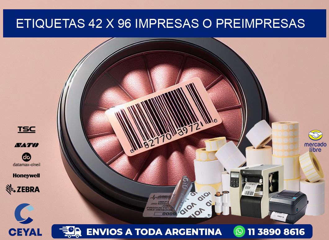 ETIQUETAS 42 x 96 IMPRESAS O PREIMPRESAS