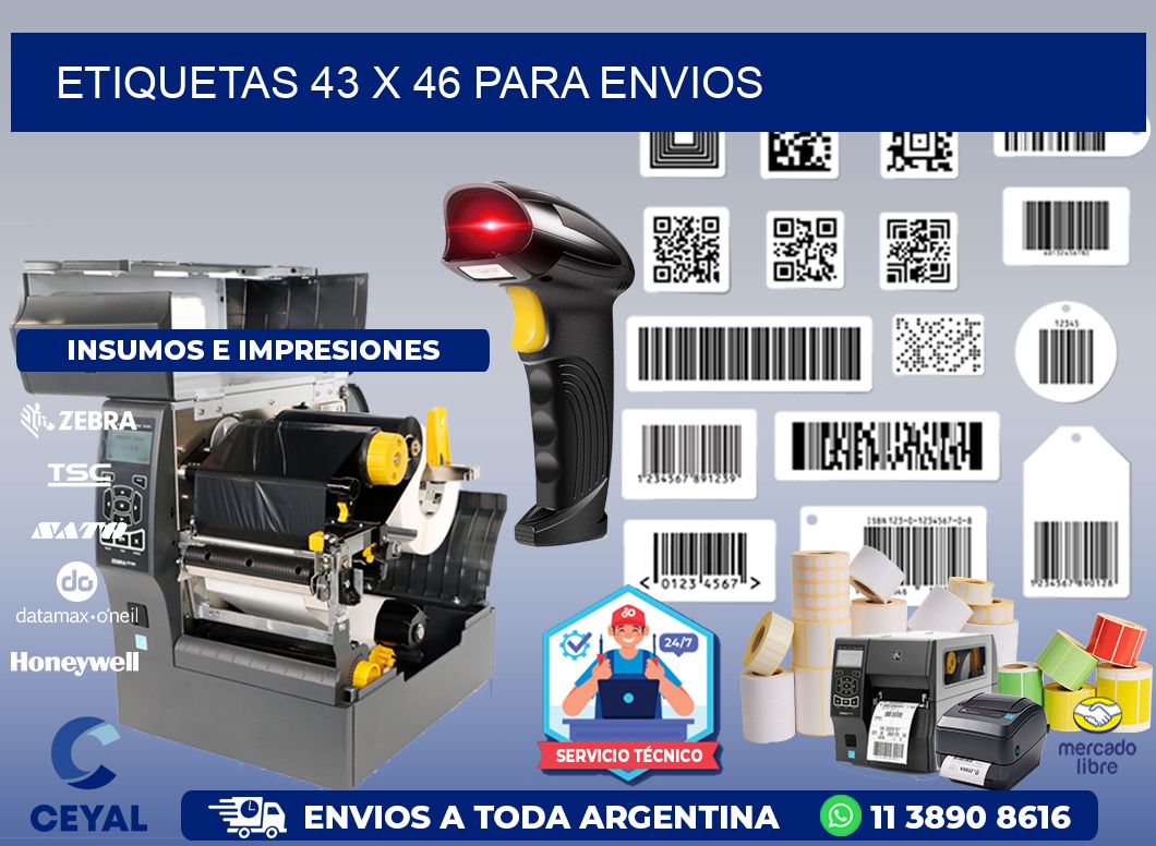 ETIQUETAS 43 x 46 PARA ENVIOS