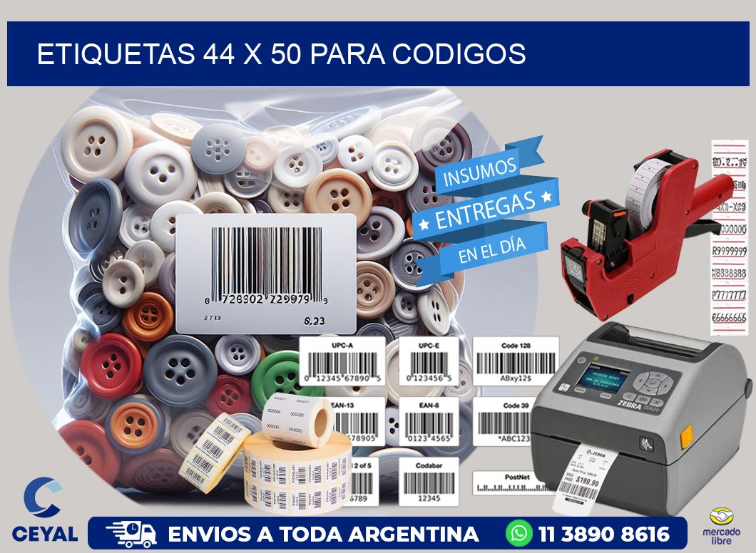ETIQUETAS 44 x 50 PARA CODIGOS