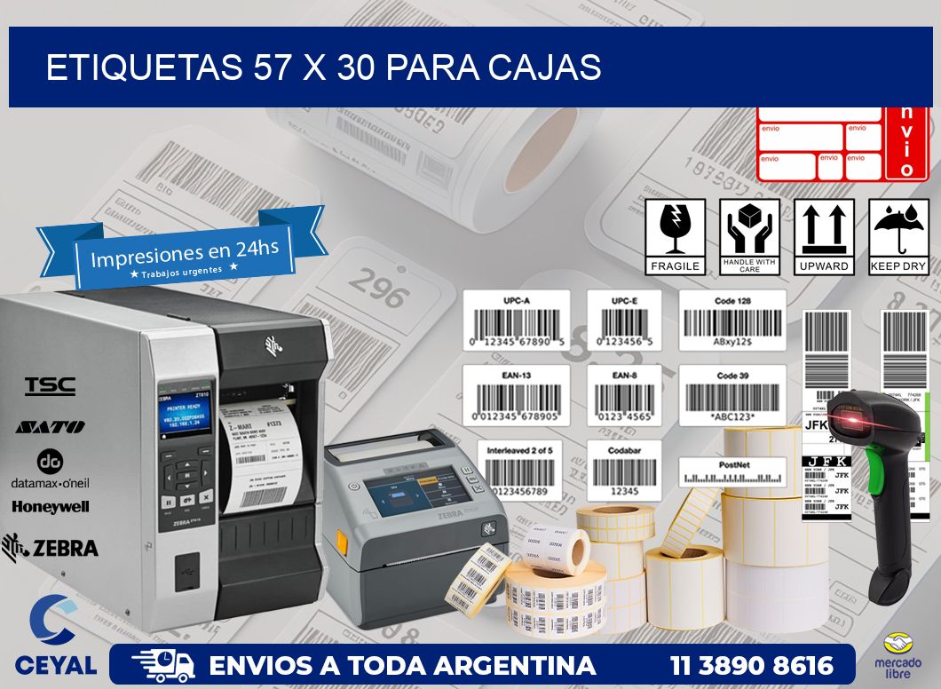 ETIQUETAS 57 x 30 PARA CAJAS