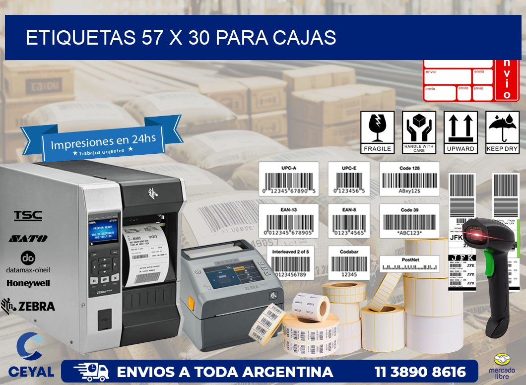 ETIQUETAS 57 x 30 PARA CAJAS