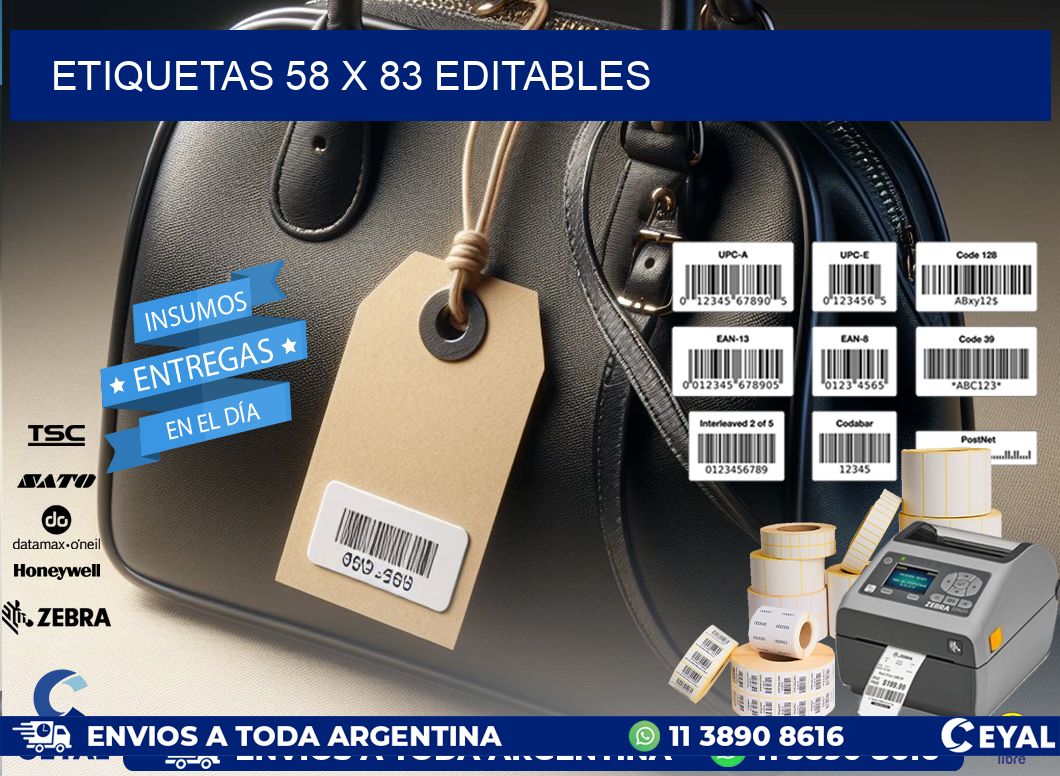 ETIQUETAS 58 x 83 EDITABLES