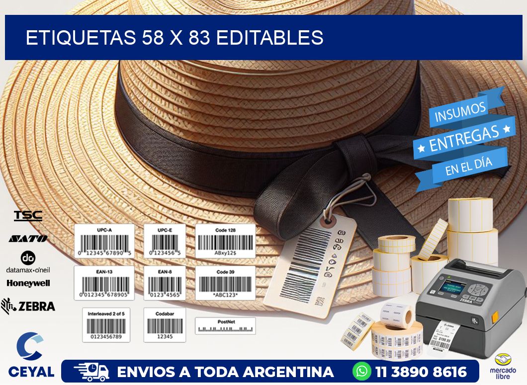 ETIQUETAS 58 x 83 EDITABLES