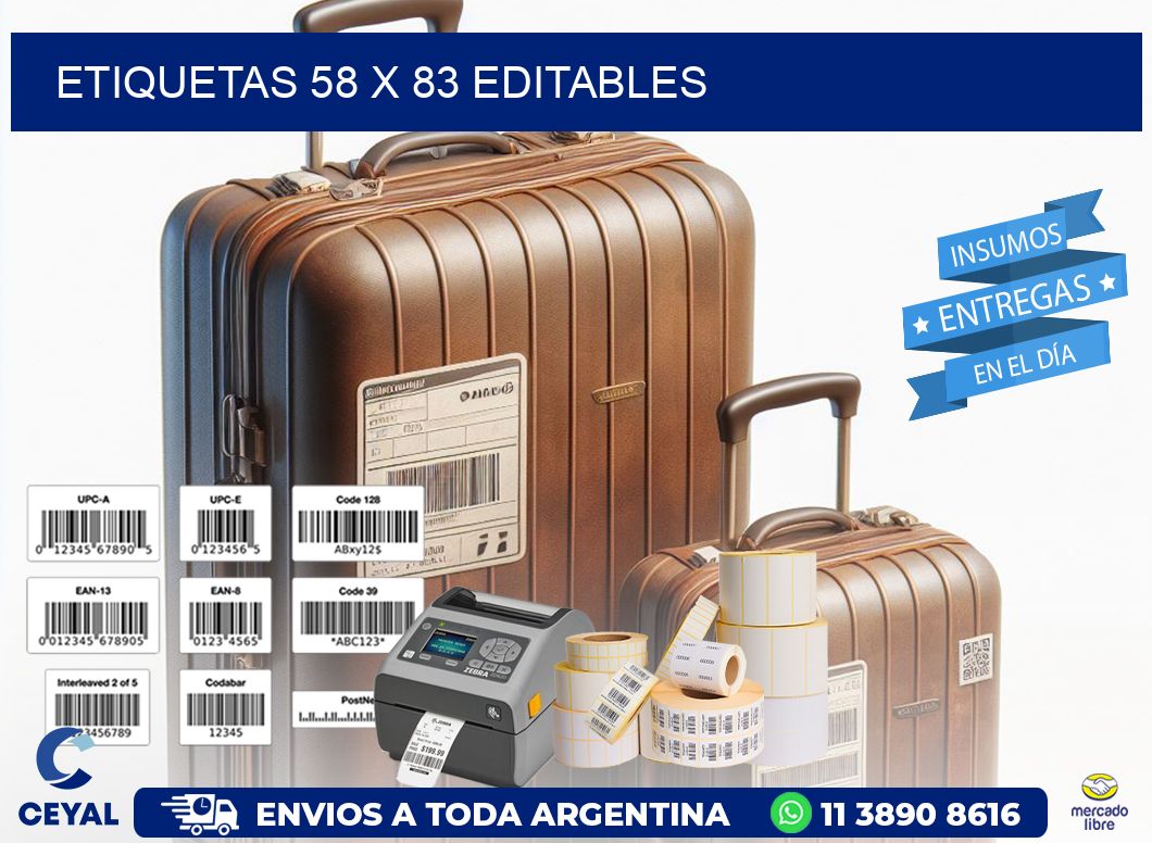 ETIQUETAS 58 x 83 EDITABLES