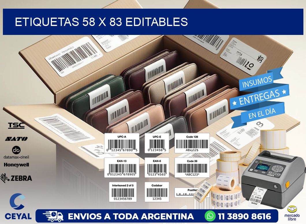 ETIQUETAS 58 x 83 EDITABLES