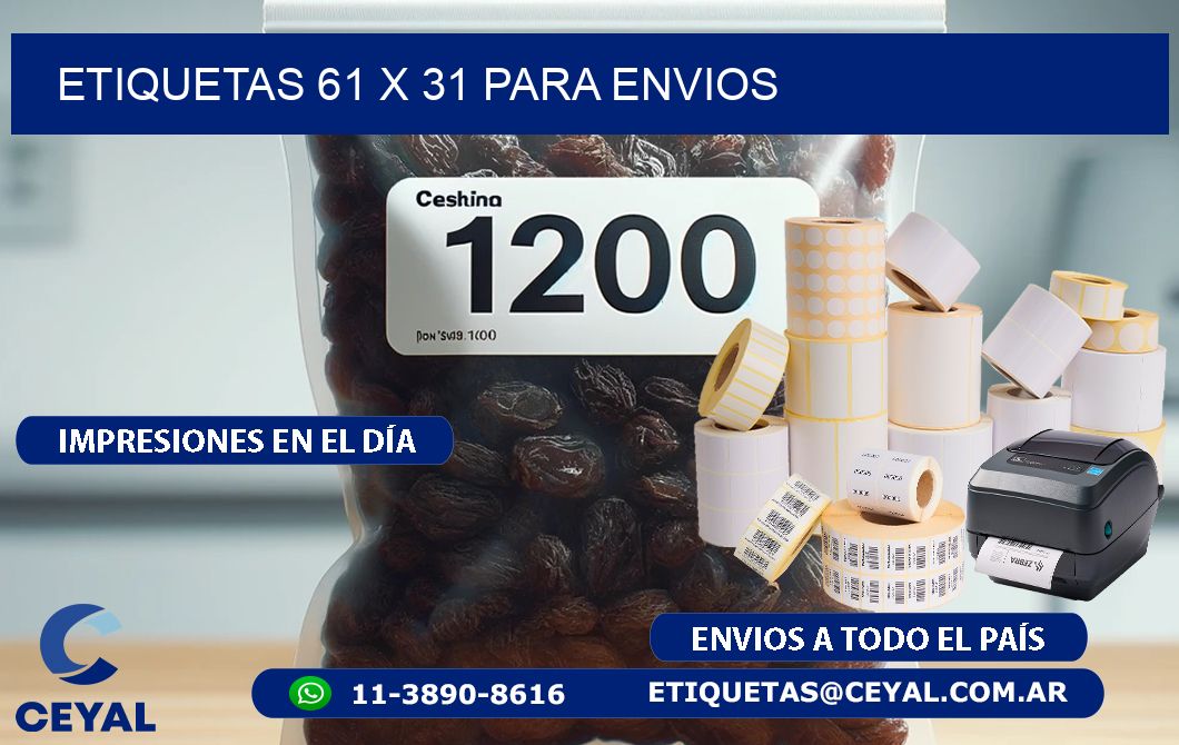 ETIQUETAS 61 x 31 PARA ENVIOS