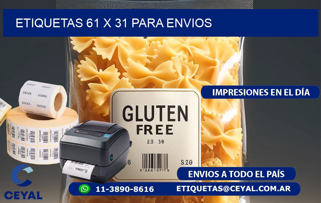 ETIQUETAS 61 x 31 PARA ENVIOS