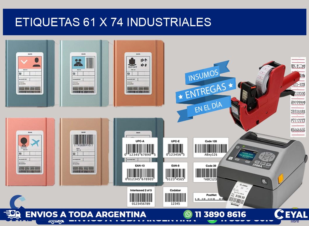 ETIQUETAS 61 x 74 INDUSTRIALES