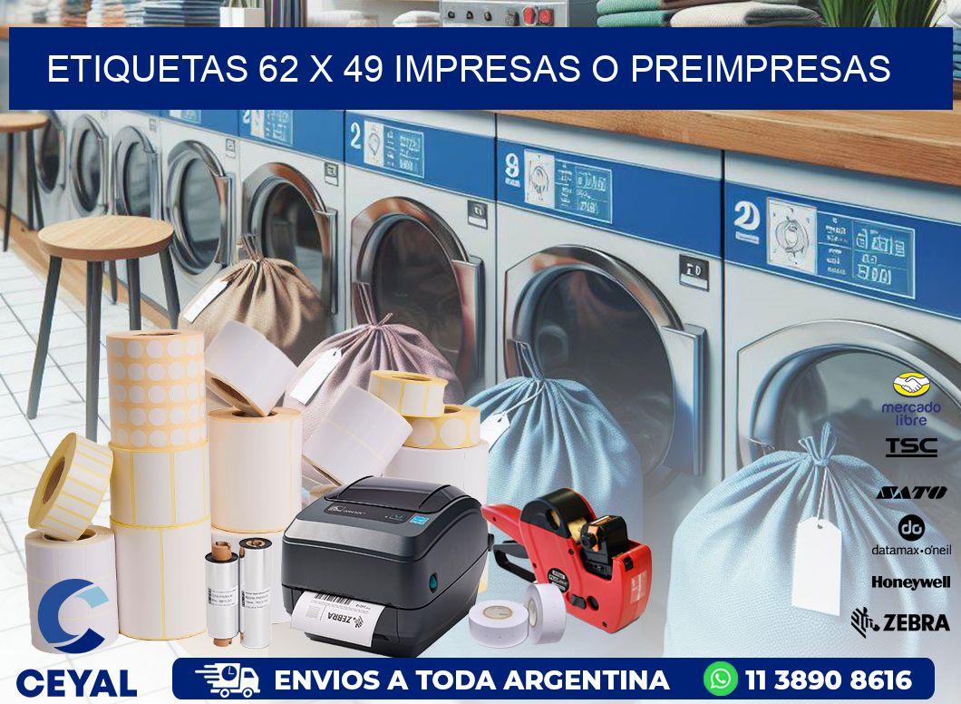 ETIQUETAS 62 x 49 IMPRESAS O PREIMPRESAS