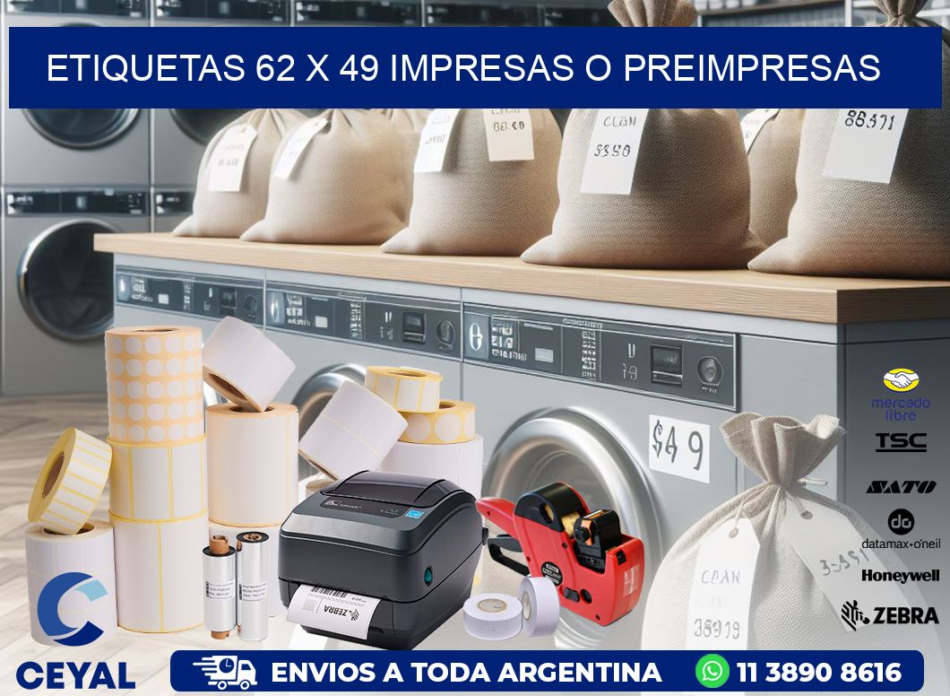 ETIQUETAS 62 x 49 IMPRESAS O PREIMPRESAS