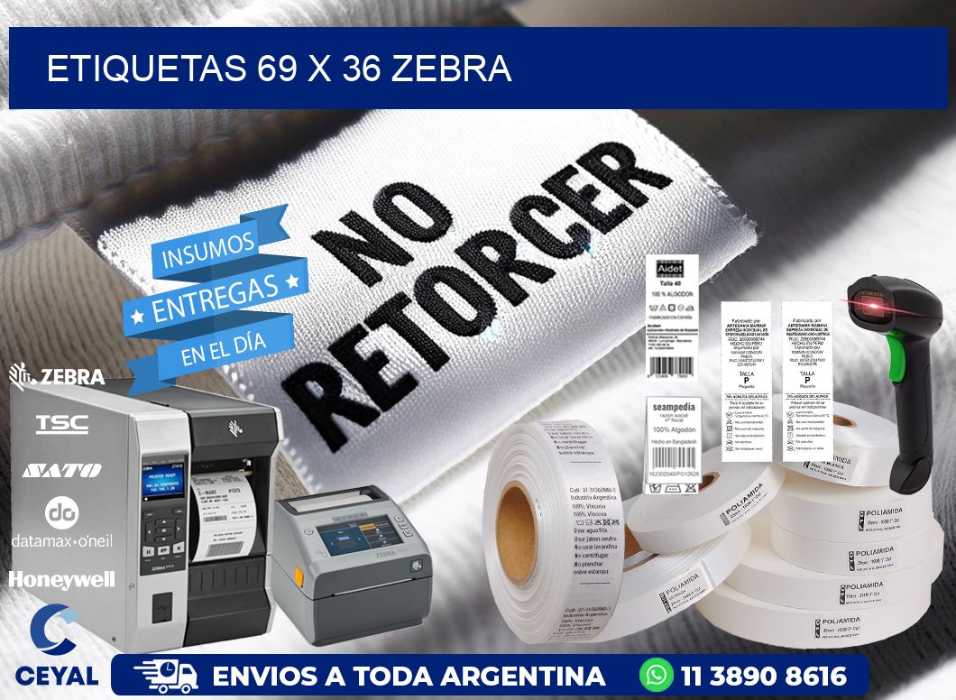 ETIQUETAS 69 x 36 ZEBRA