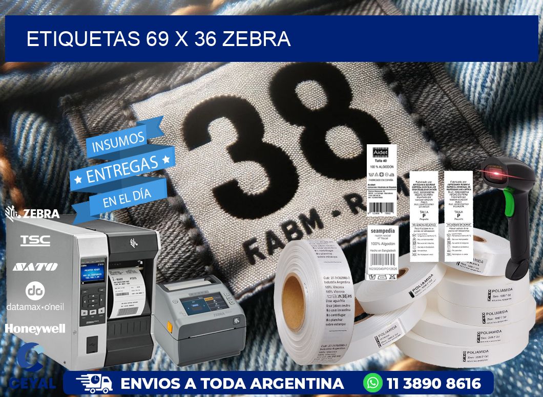 ETIQUETAS 69 x 36 ZEBRA