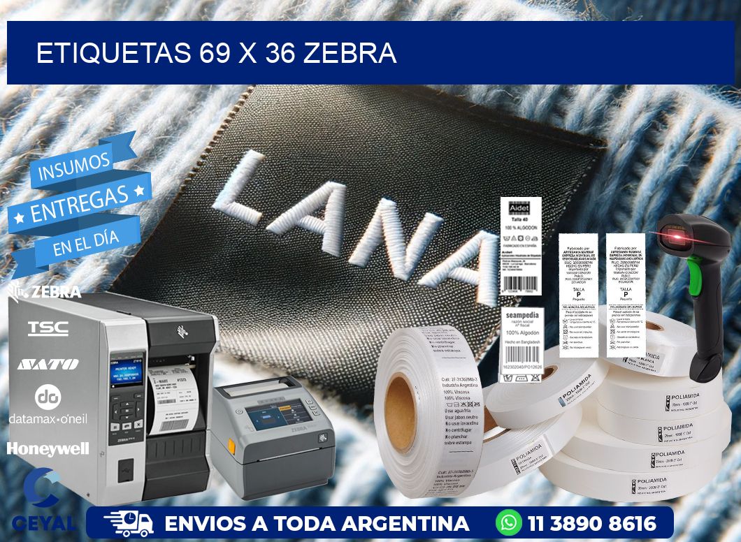 ETIQUETAS 69 x 36 ZEBRA