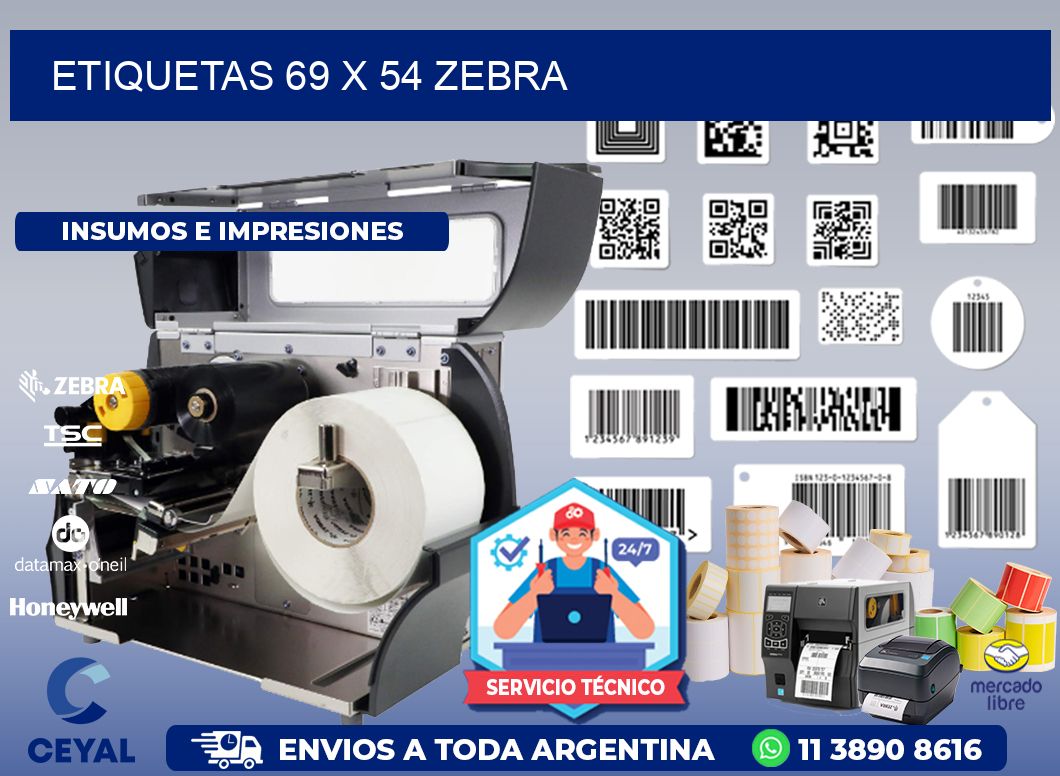 ETIQUETAS 69 x 54 ZEBRA