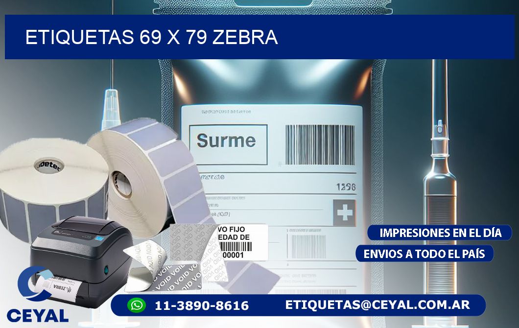 ETIQUETAS 69 x 79 ZEBRA