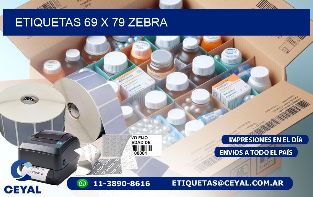 ETIQUETAS 69 x 79 ZEBRA