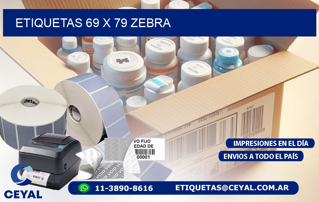 ETIQUETAS 69 x 79 ZEBRA