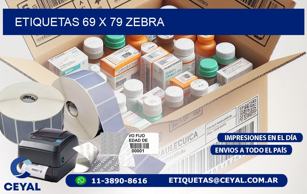 ETIQUETAS 69 x 79 ZEBRA