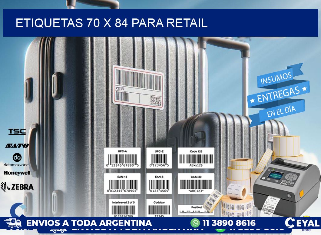 ETIQUETAS 70 x 84 PARA RETAIL