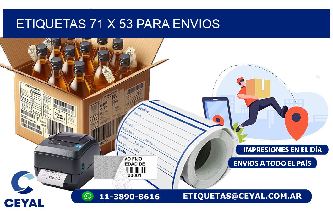 ETIQUETAS 71 x 53 PARA ENVIOS