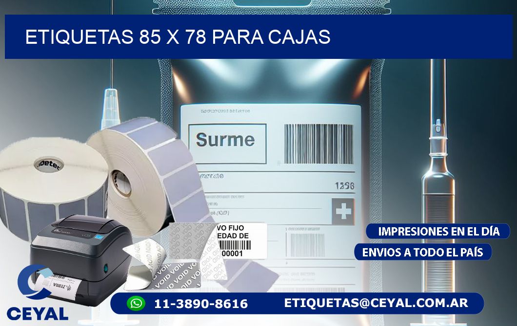 ETIQUETAS 85 x 78 PARA CAJAS