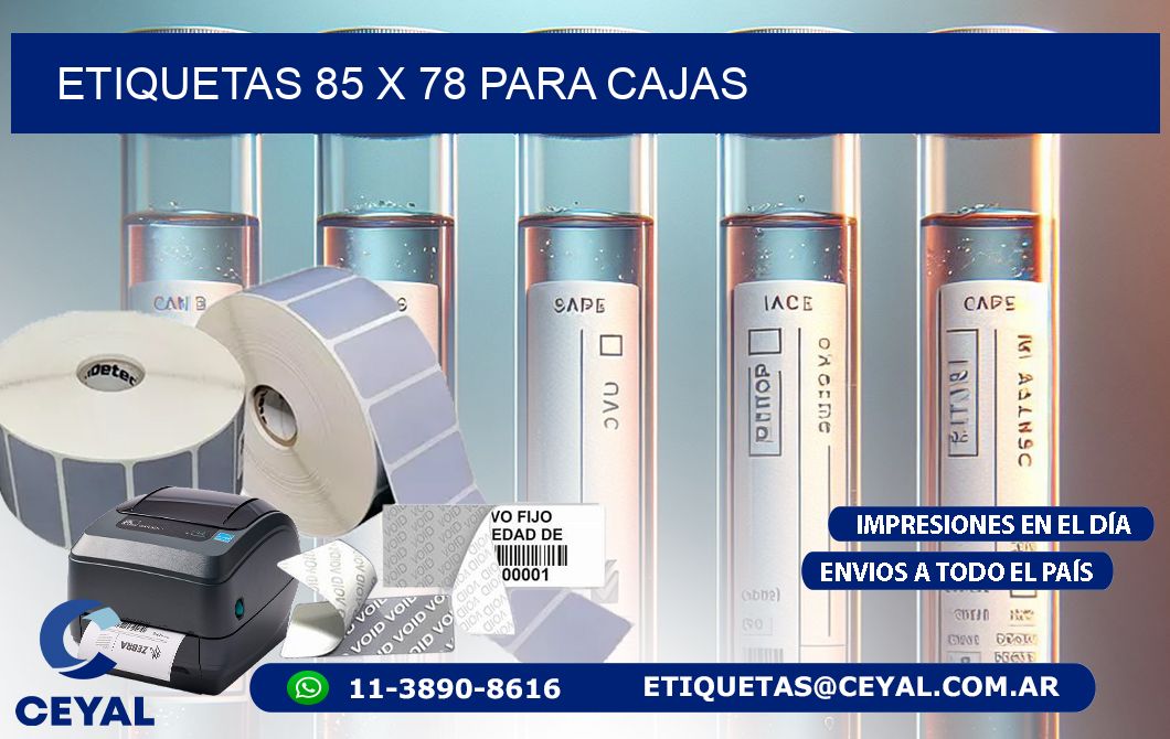 ETIQUETAS 85 x 78 PARA CAJAS