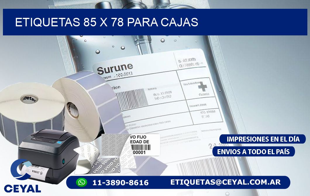 ETIQUETAS 85 x 78 PARA CAJAS