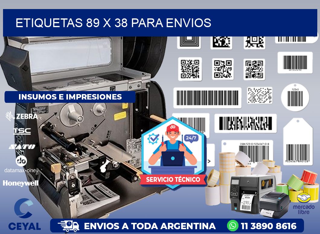 ETIQUETAS 89 x 38 PARA ENVIOS