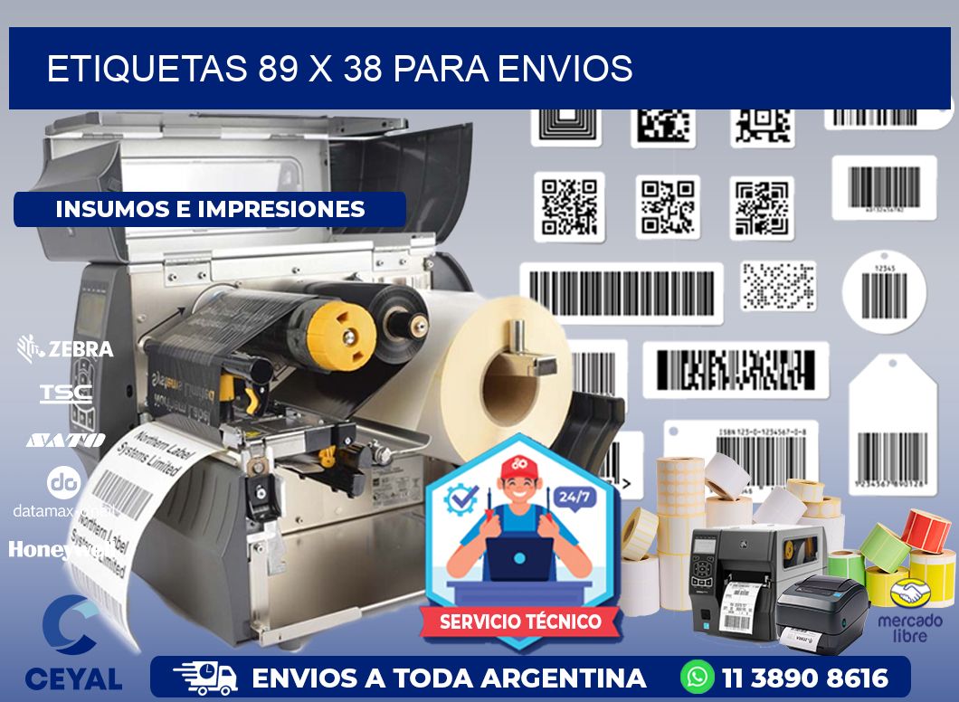 ETIQUETAS 89 x 38 PARA ENVIOS