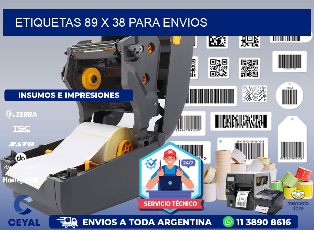 ETIQUETAS 89 x 38 PARA ENVIOS