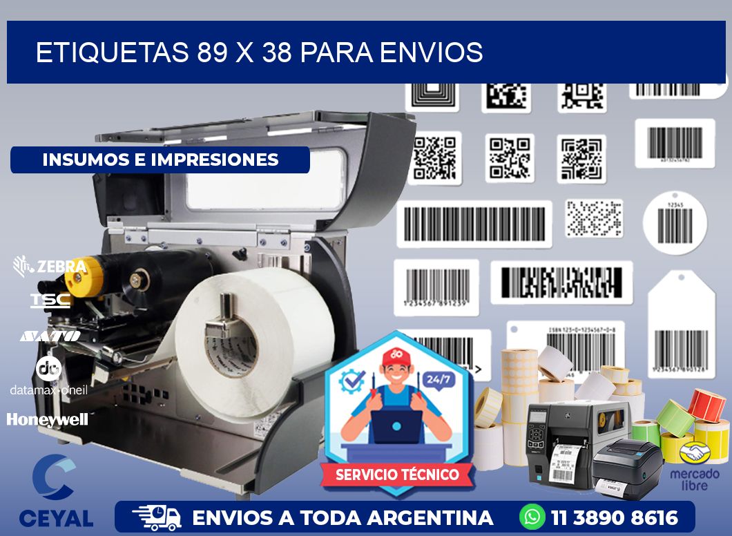 ETIQUETAS 89 x 38 PARA ENVIOS