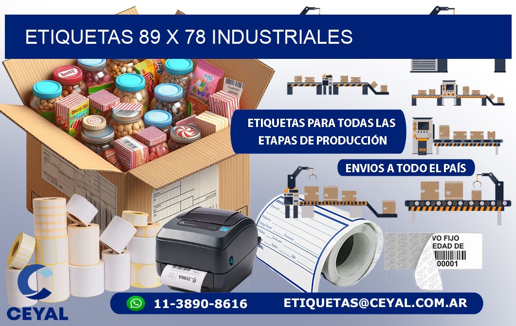 ETIQUETAS 89 x 78 INDUSTRIALES