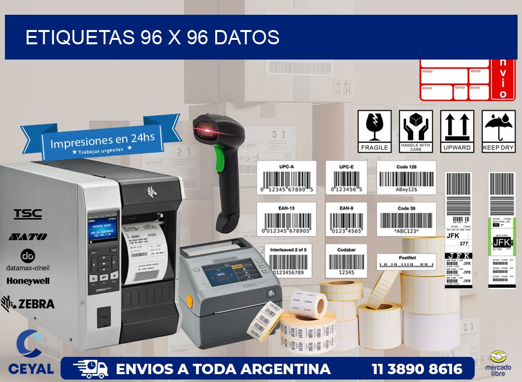 ETIQUETAS 96 x 96 DATOS
