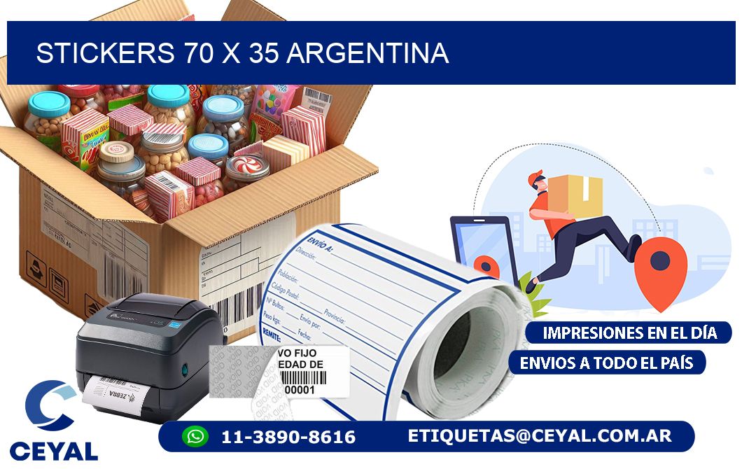 STICKERS 70 x 35 ARGENTINA
