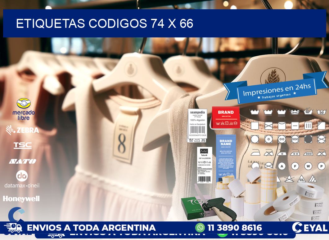 etiquetas codigos 74 x 66