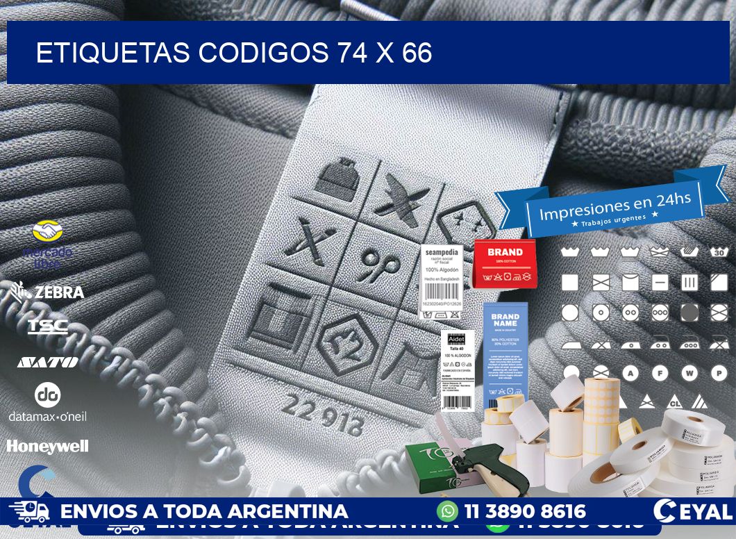 etiquetas codigos 74 x 66