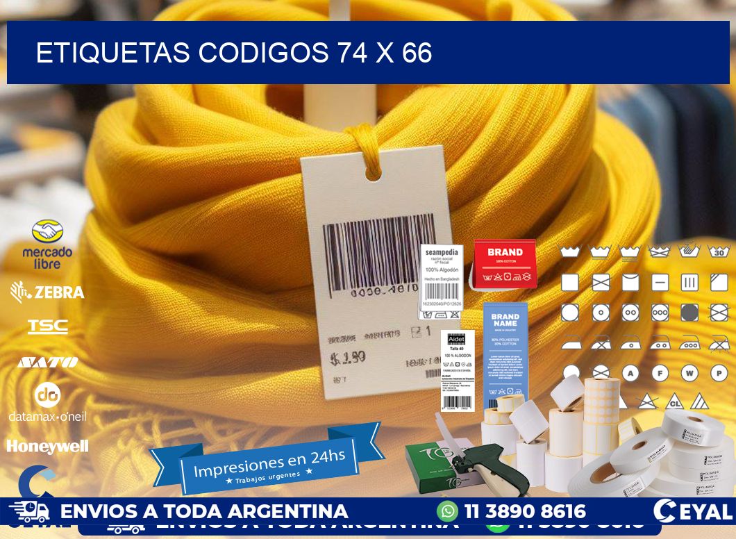 etiquetas codigos 74 x 66