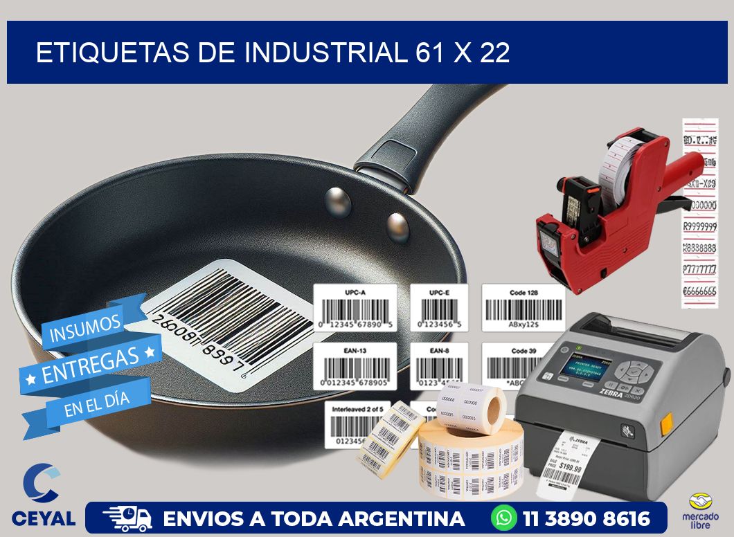 etiquetas de industrial 61 x 22