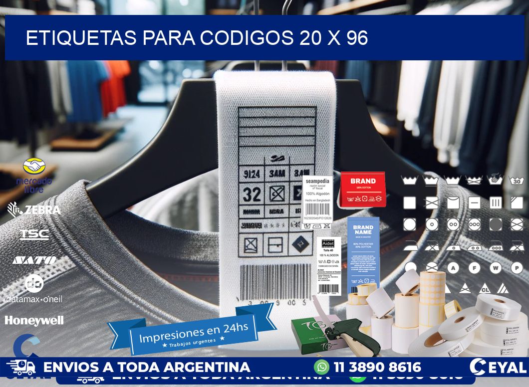 etiquetas para codigos 20 x 96
