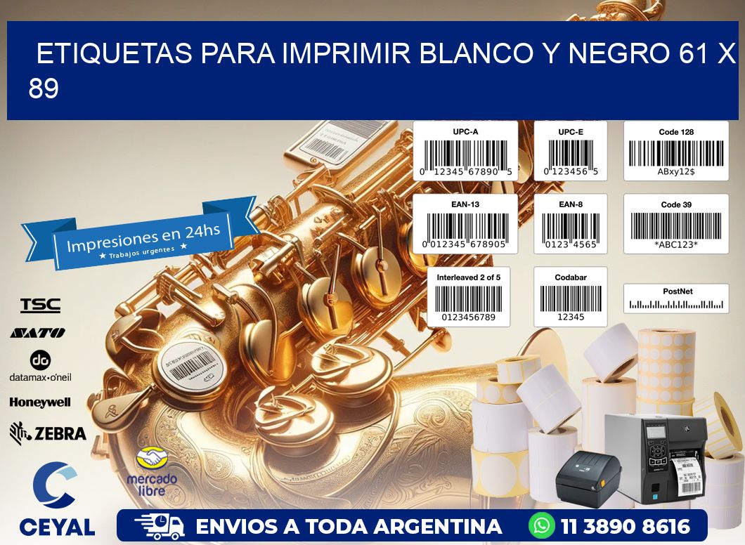 etiquetas para imprimir blanco y negro 61 x 89