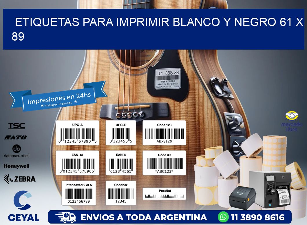 etiquetas para imprimir blanco y negro 61 x 89
