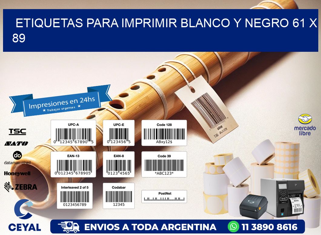 etiquetas para imprimir blanco y negro 61 x 89