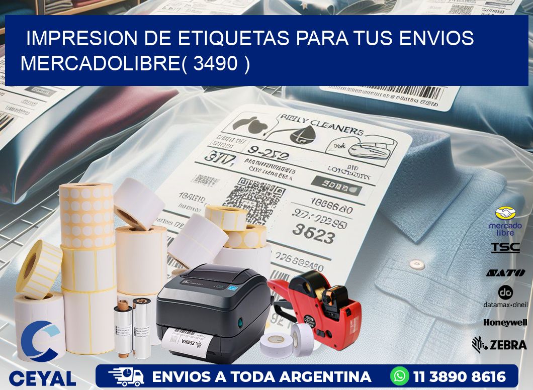 impresion de etiquetas para tus envios mercadolibre( 3490 )