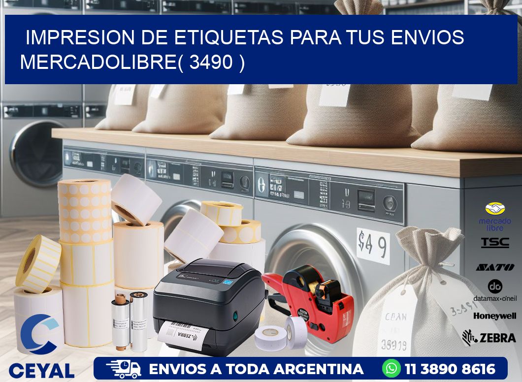 impresion de etiquetas para tus envios mercadolibre( 3490 )