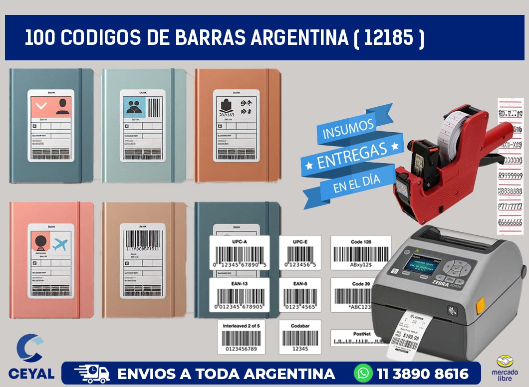 100 codigos de barras argentina ( 12185 )